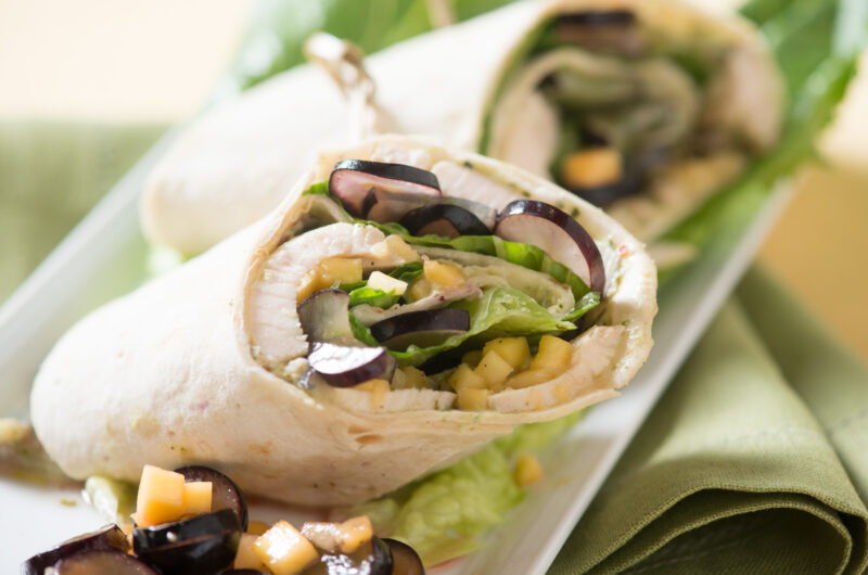 Black Grape and Chimmichurri Roasted Chicken Wrap