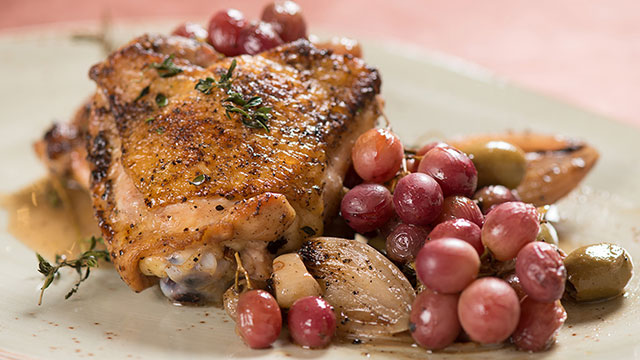 Provençal Roasted Chicken with Grapes
