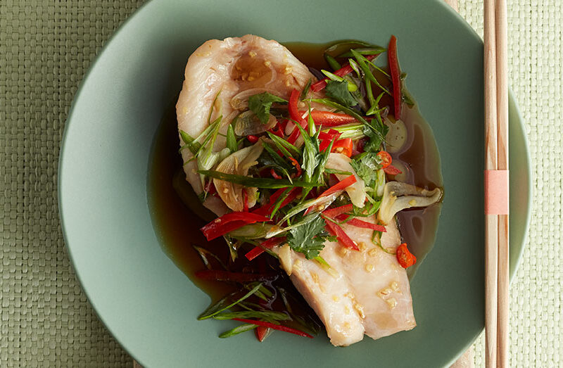 Steamed Snapper with Sizzling Soy